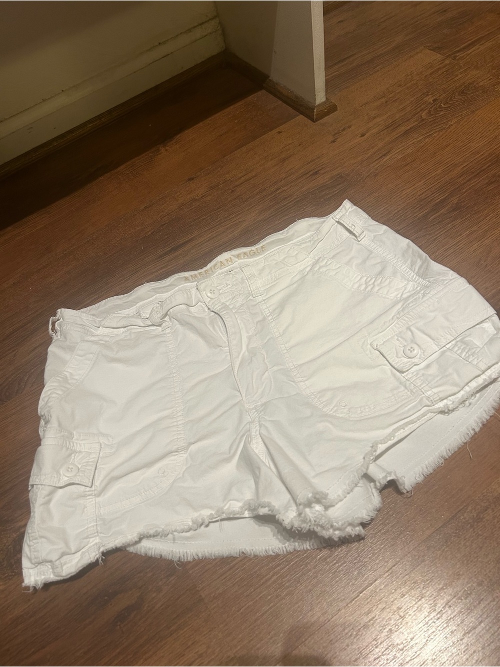 American Eagle white shorts frayed edge size 12
